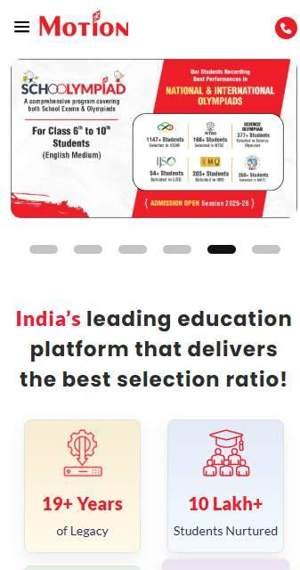 Motion Education Dhanbad — website screenshot
