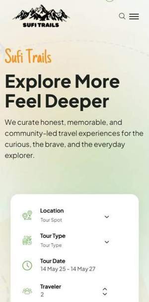 Sufi Trails — website screenshot