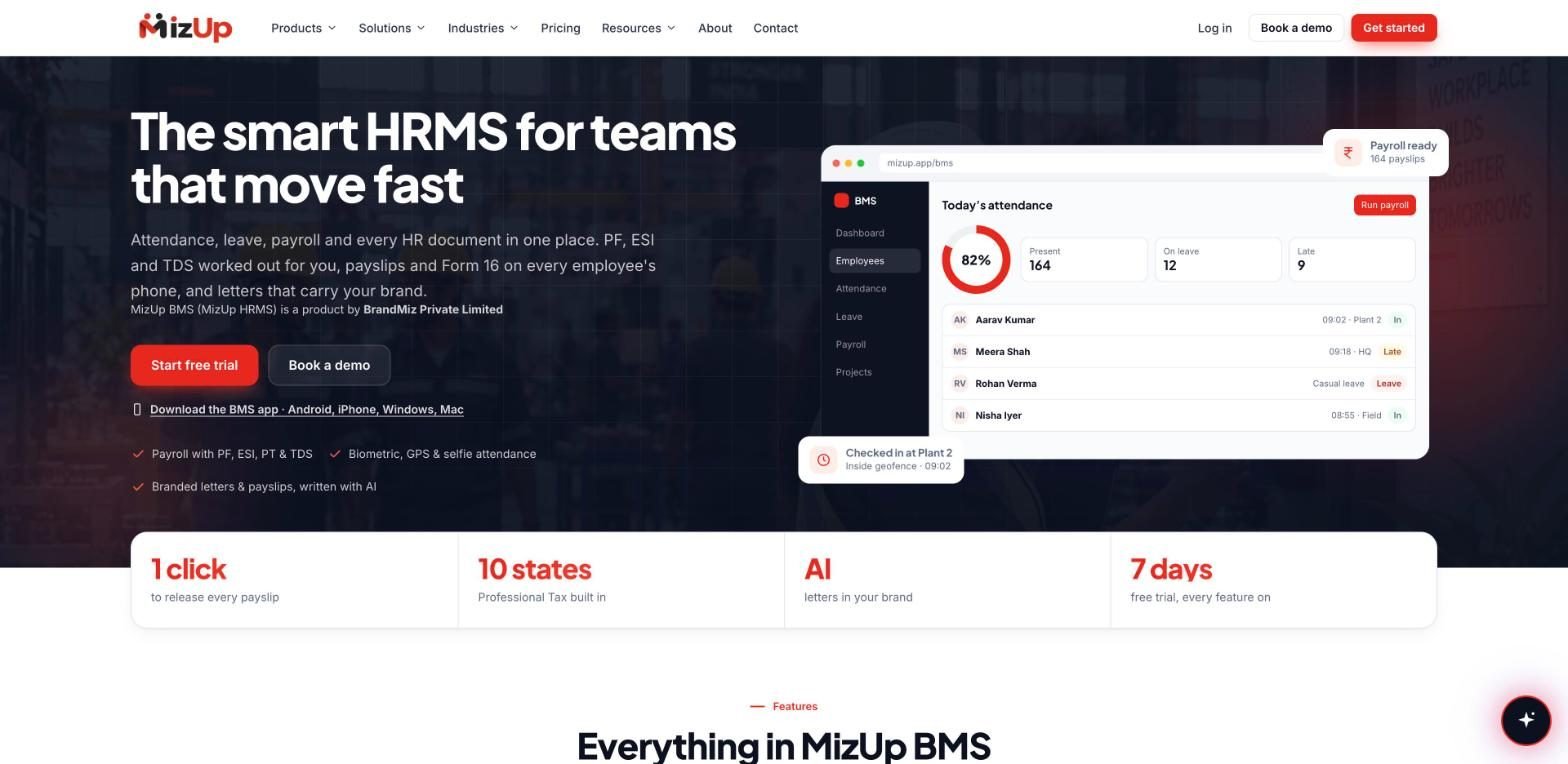 MizUp BMS — live product page